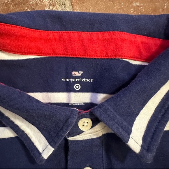 Vineyard Vines for Target Preppy Blue and White Striped Polo Shirt size XL - Picture 3 of 11